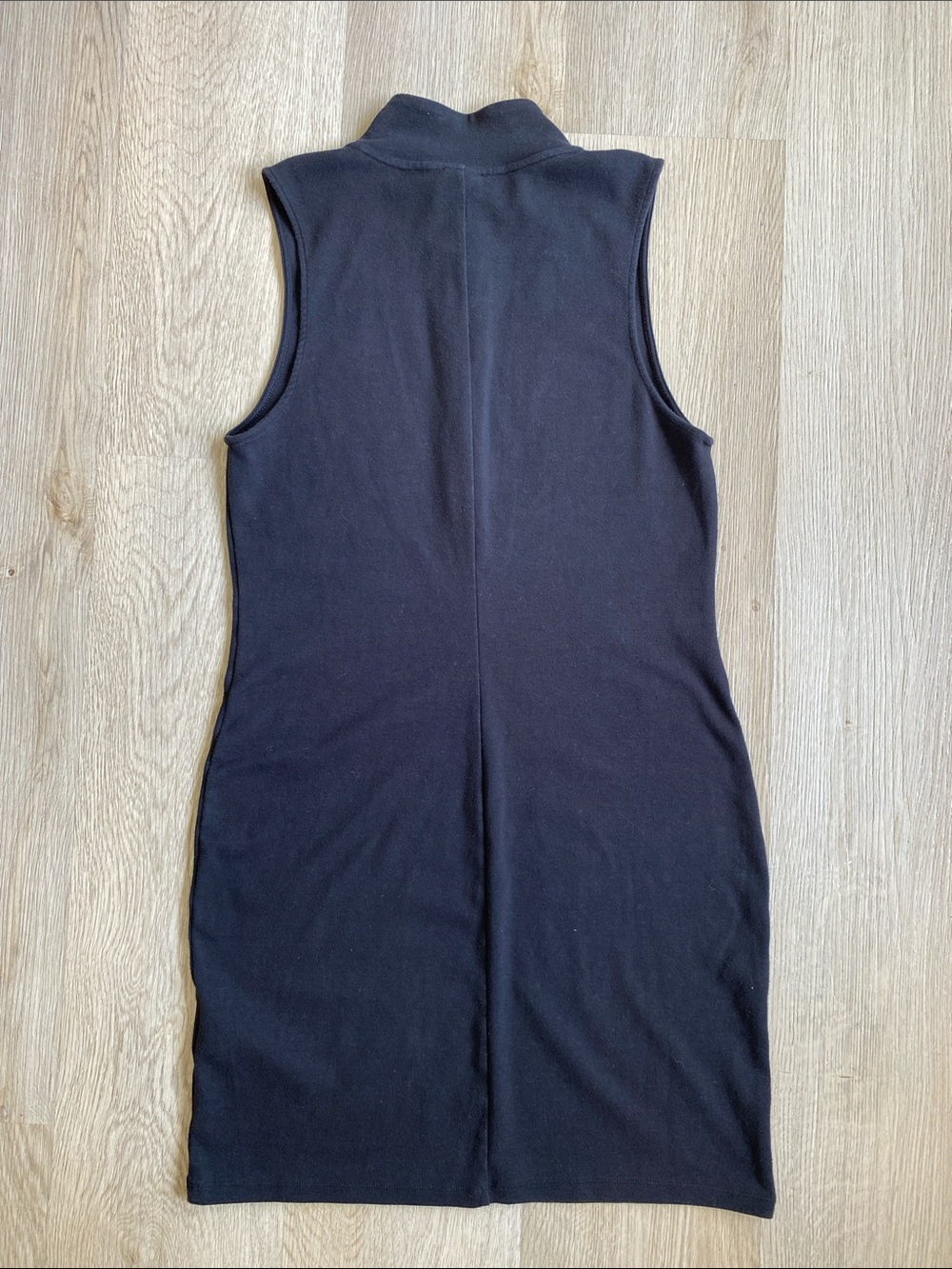 Sunday Best Aritzia Black Half Zip Mock Neck Mini Dress Size Large - Picture 5 of 9